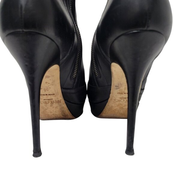Jimmy Choo Side Zipper Leather Ankle High Heels Stiletto Boots 39(EU) 8.5(US) - Picture 9 of 12